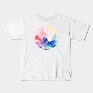 Abstract Watercolor Painting of Mountain Scenery. AI generated. Kids T-Shirt